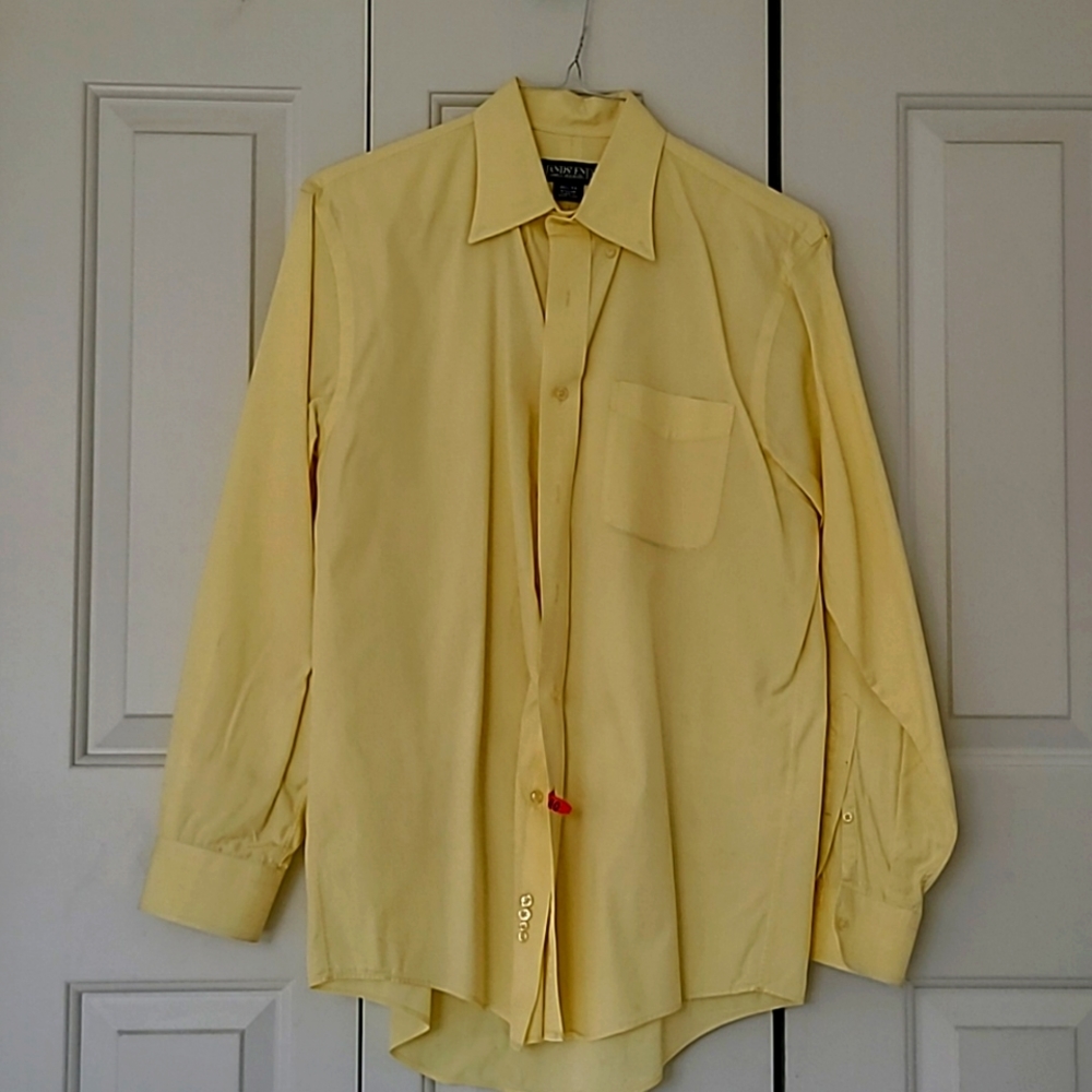 Lands End , yellow button down shirt